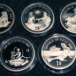 Farbmünzen Sammlermünzen Meeresschutz Palau 1$ Münzen Color coins Collectibles Marine Life Protection Palau 1$ Coins