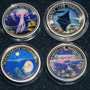 2001 Meerjungfrau Medusa Qualle Mermaid Jelly-Fish Marine Life Protection Palau 1$ Coins Farbmünzen Meeresschutz Palau 1$ Münzen