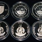 Set of 6 Color Coins Marine Life Protection - Lot von 6 Farbmünzen Ghana, Liberia, Vanuatu